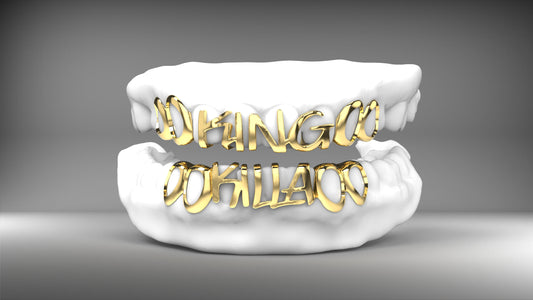 Custom Text Open Face Grillz - Full Set