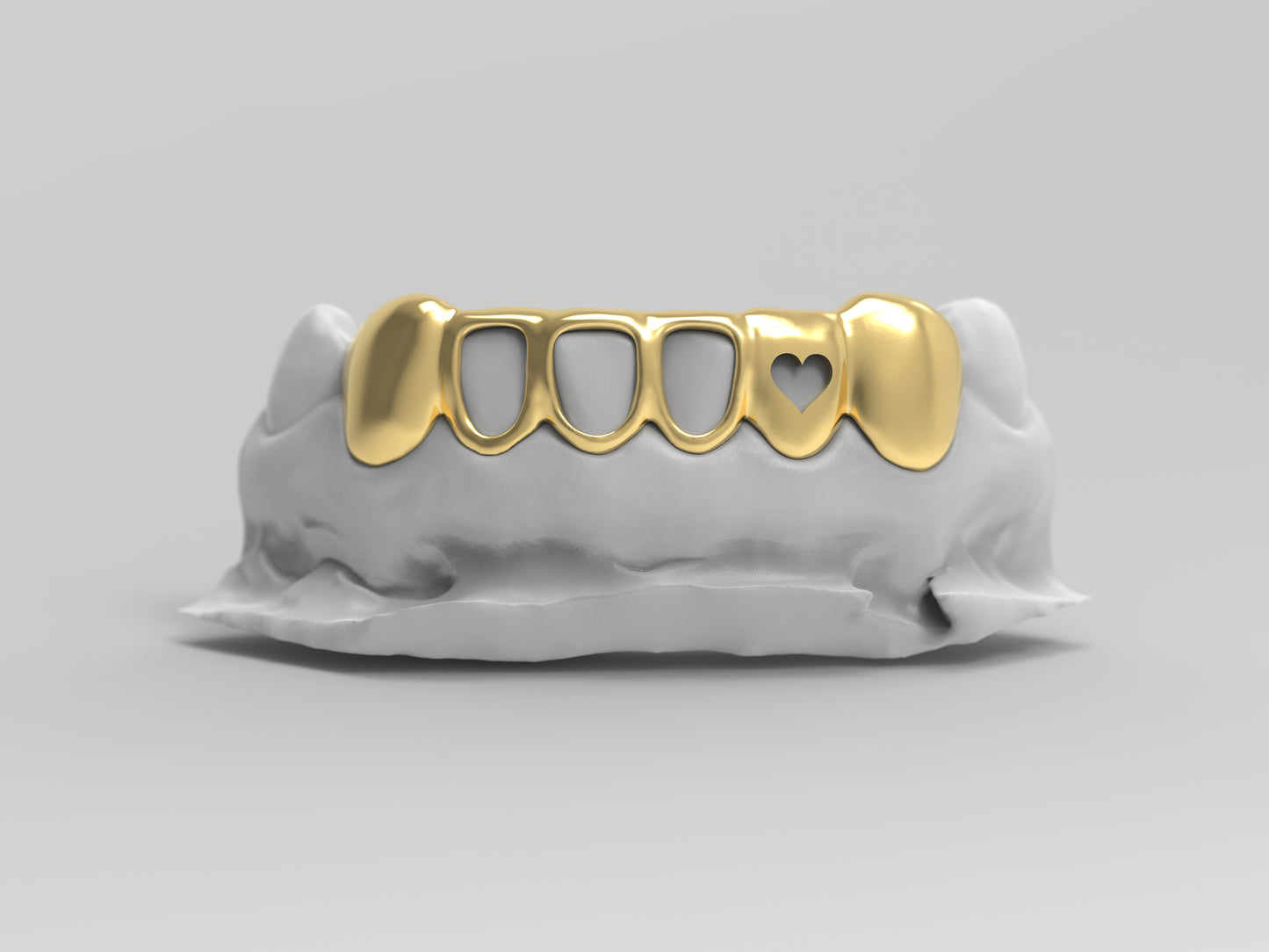 Open Face "Heart" Grillz - Bottom 6 Teeth